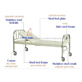 Stainless Steel Headboard Flat Bed for Hospital with One Crank